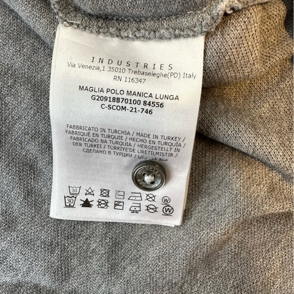 Moncler Maglia Gray Patch Long Sleeve Polo men’s size L - Picture 10 of 12